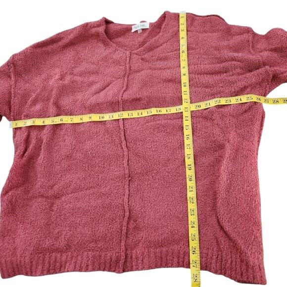 Peach Love Oversized Marled V Neck Sweater - Picture 2 of 5